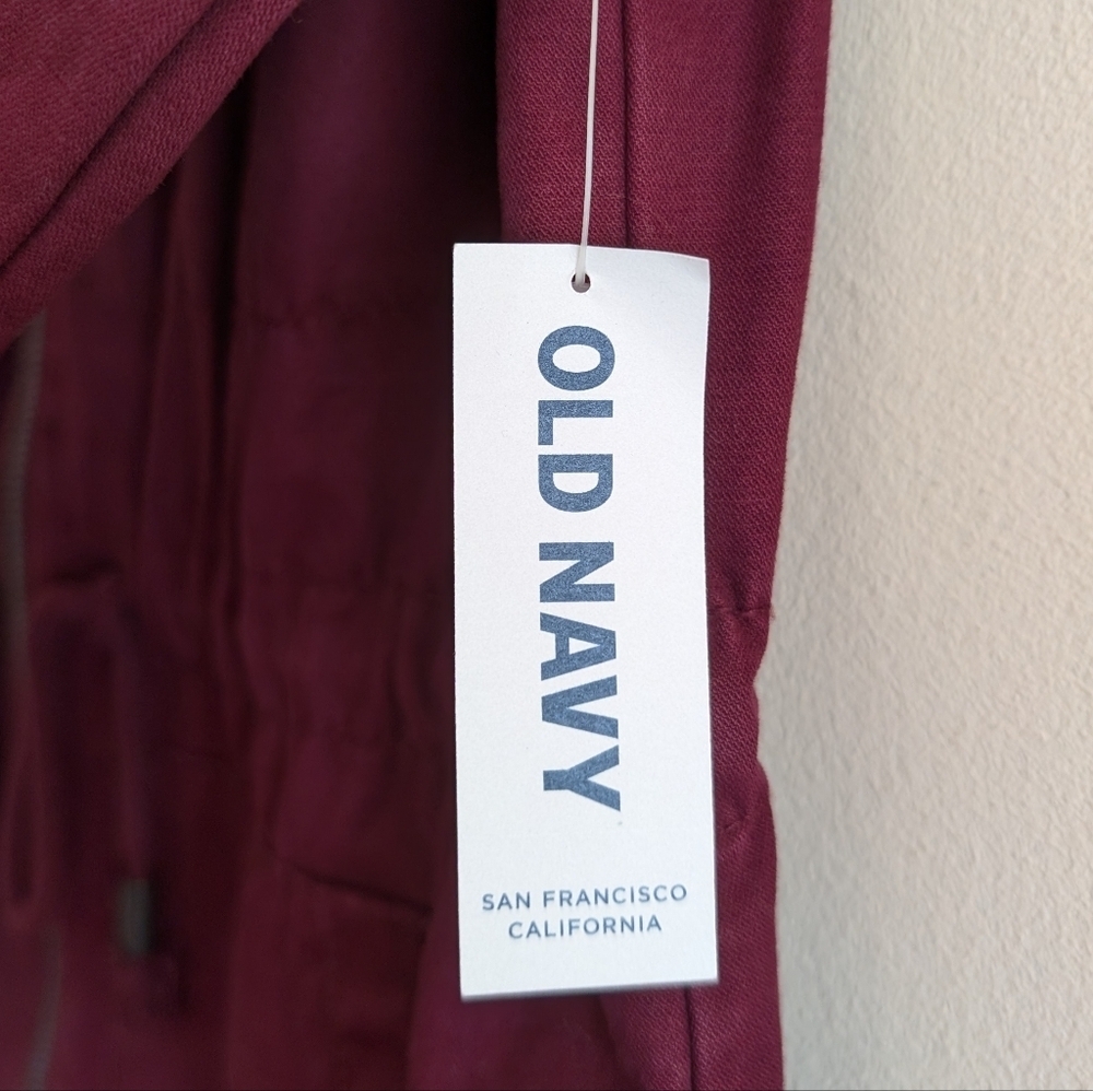 NWT🏷️ Old Navy Utility Bomber Jacket, Wine Burgundy, XS - Picture 7 of 16